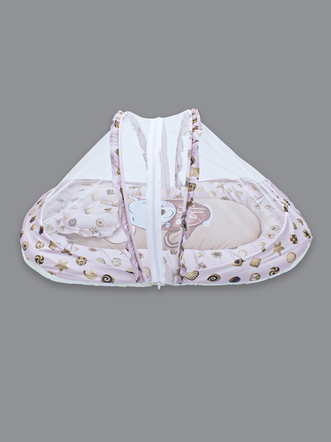 

Born Babies Brown &White Kids Brown Bedding Set
