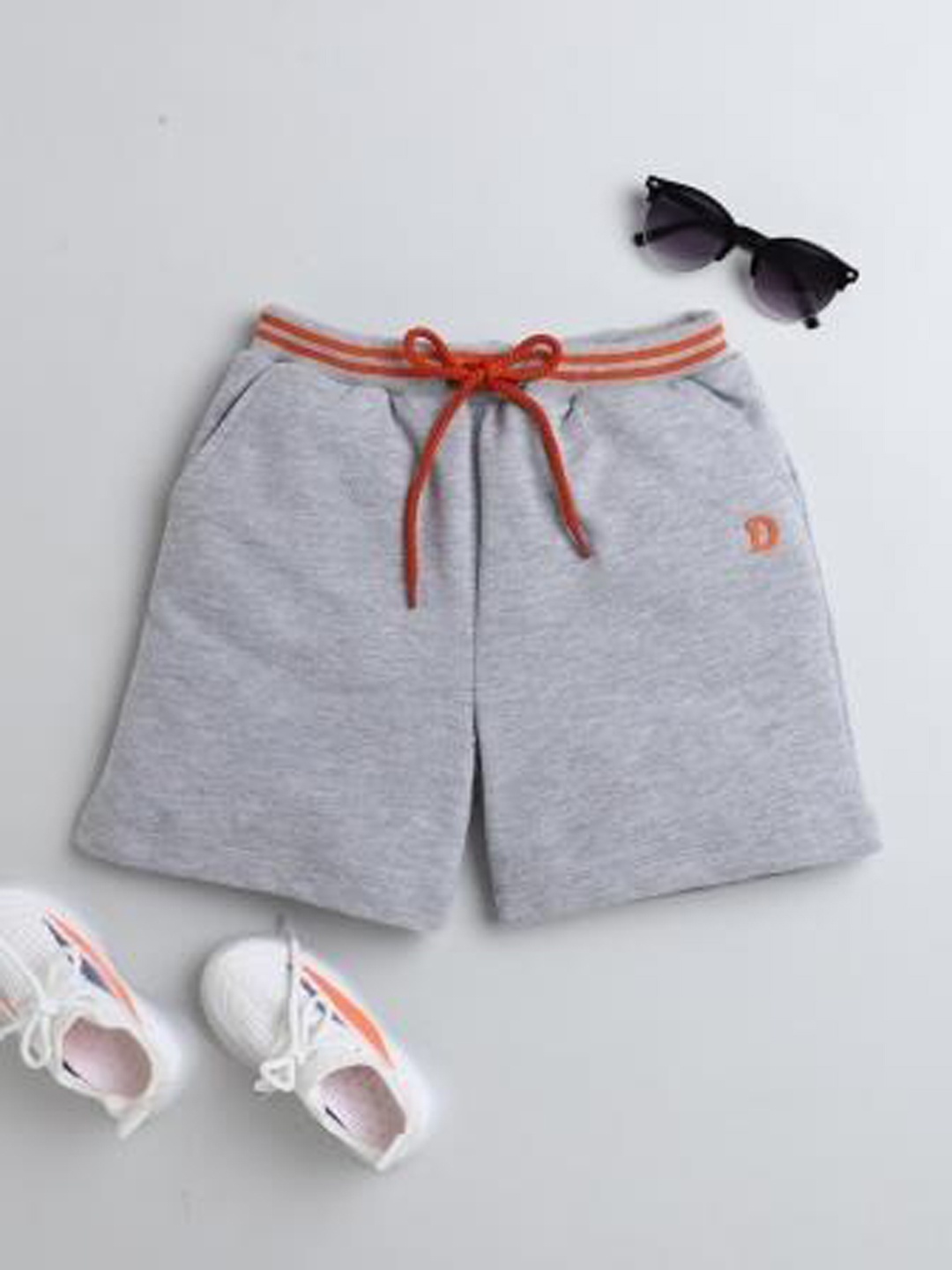 

BAESD Boys Mid-Rise Knitted Shorts, Grey melange