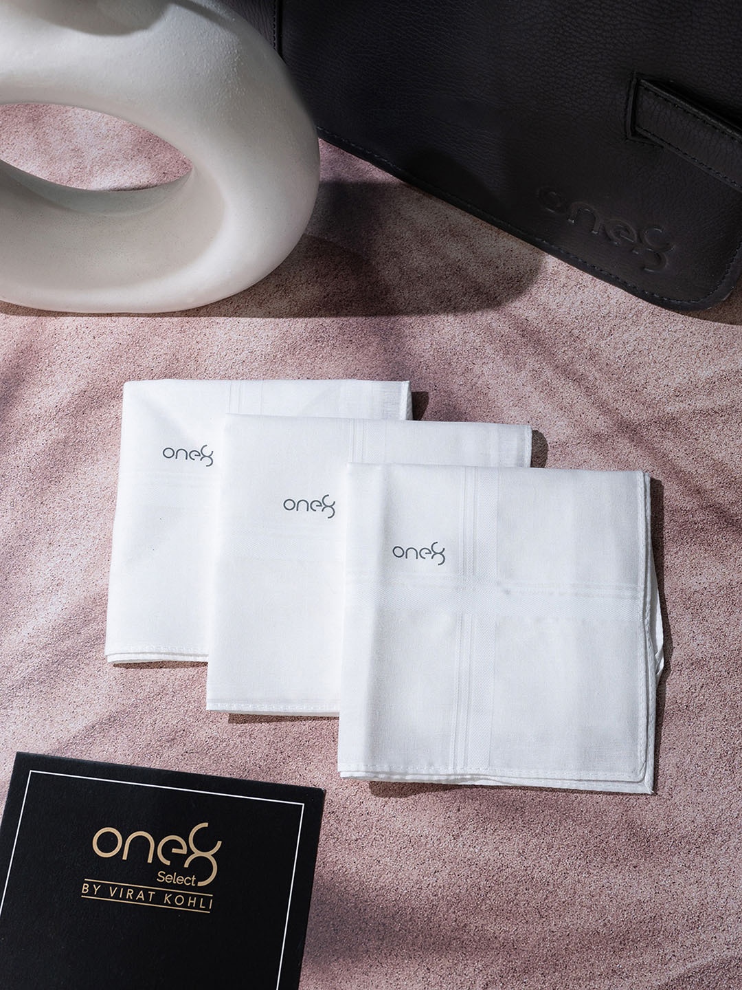 

One8 Men Pack Of 3 Cotton Anti-Bacterial Cotton Handkerchiefs, White