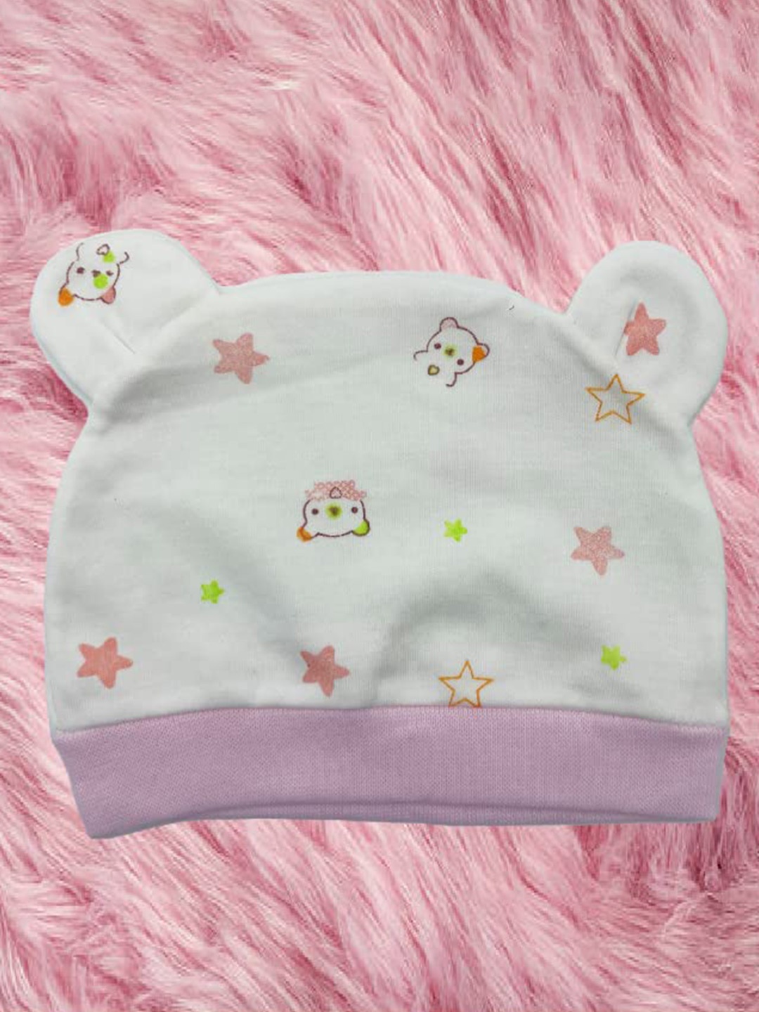 

SYGA Unisex Kids Printed Beanie, Off white