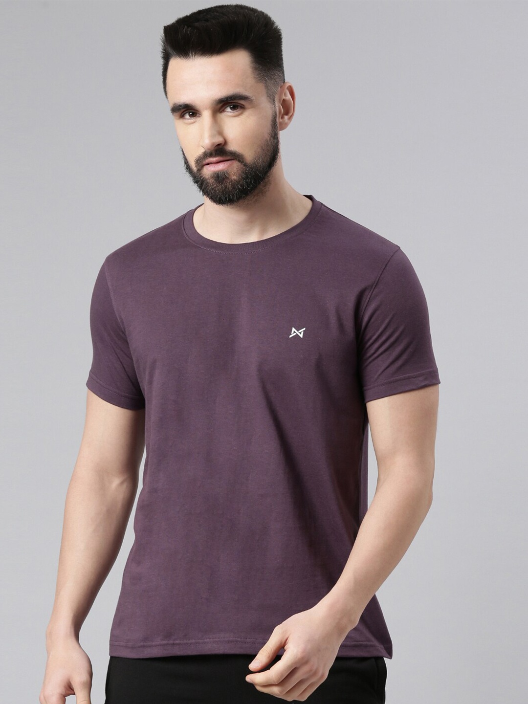 

Force NXT Round Neck Short Sleeves Cotton Regular T-shirt, Purple