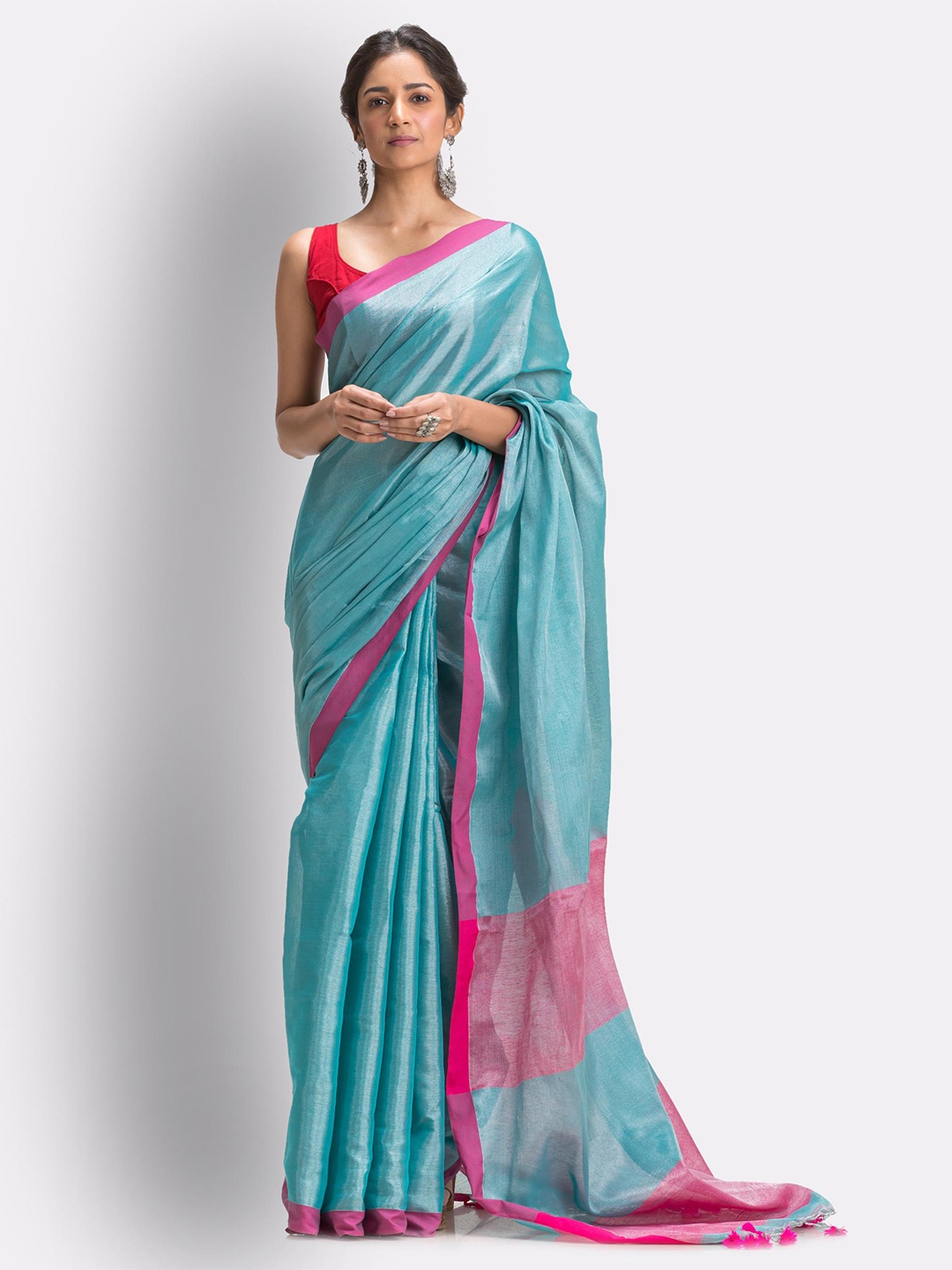 

Angoshobha Pure Cotton Saree, Blue