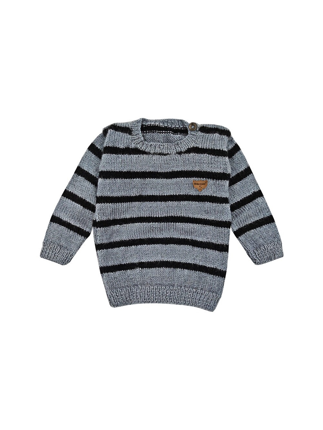 

ShilpShakti Boys Striped Acrylic Pullover Sweater, Grey