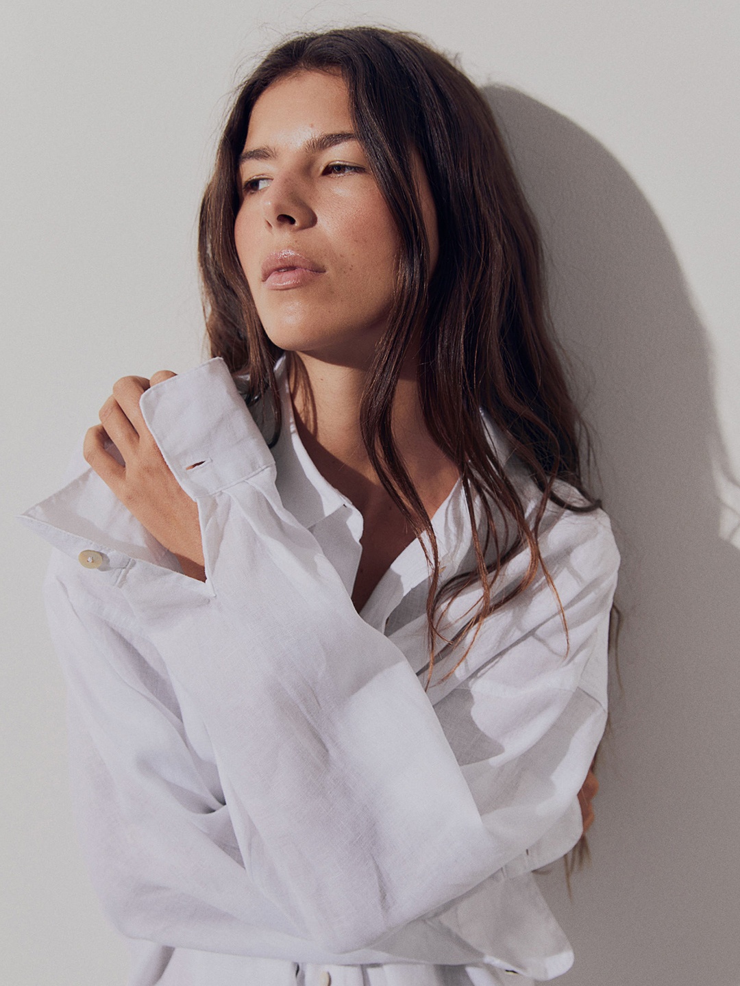 

H&M Oversized Linen Shirt, White