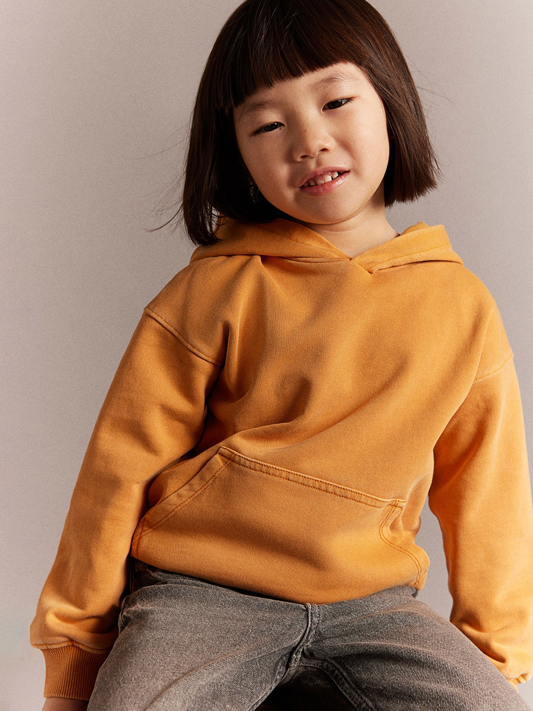 

H&M Boys Pure Cotton Washed-Look Printed Hoodie, Brown