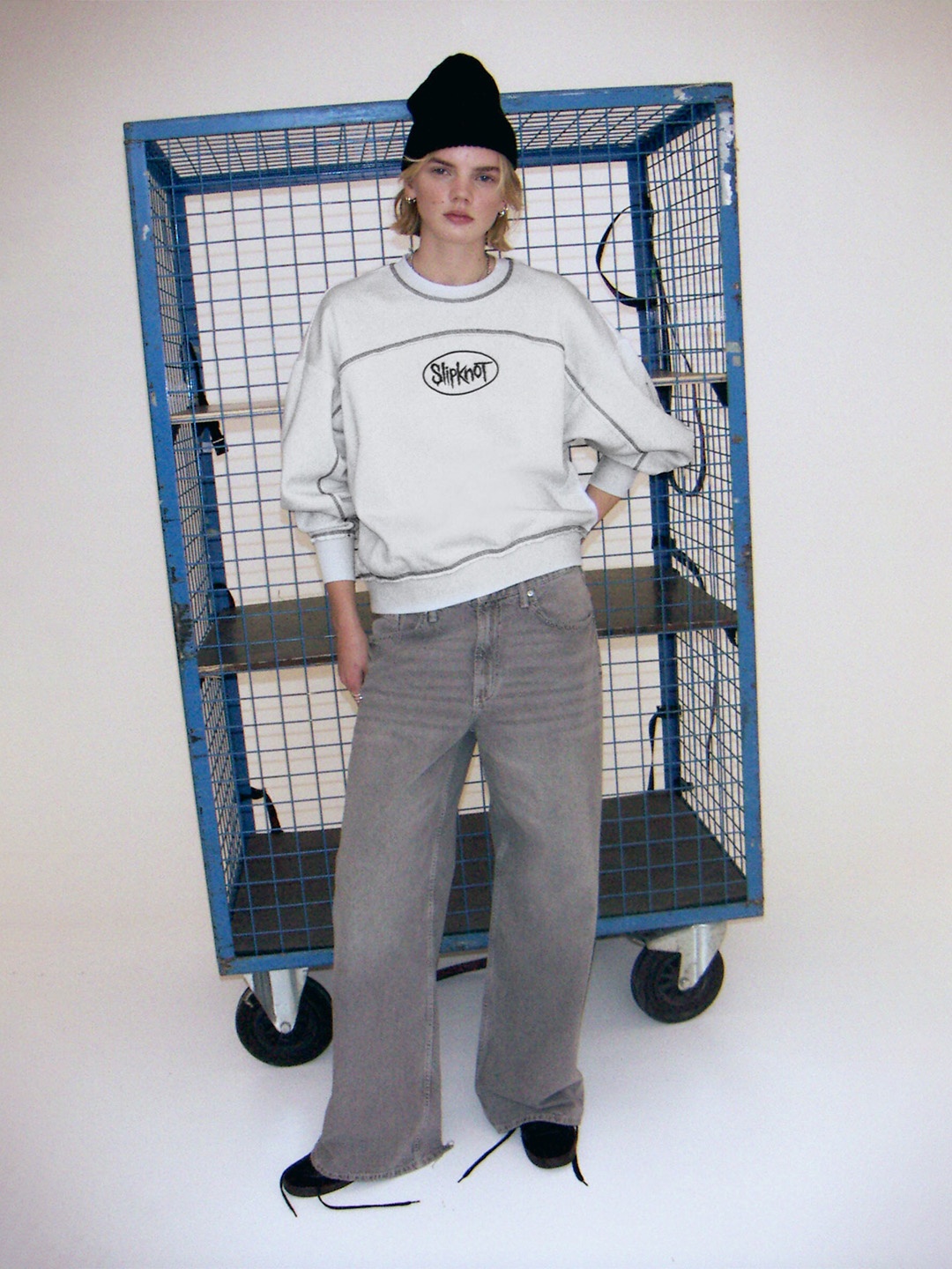 

H&M Printed Sweatshirt, Grey