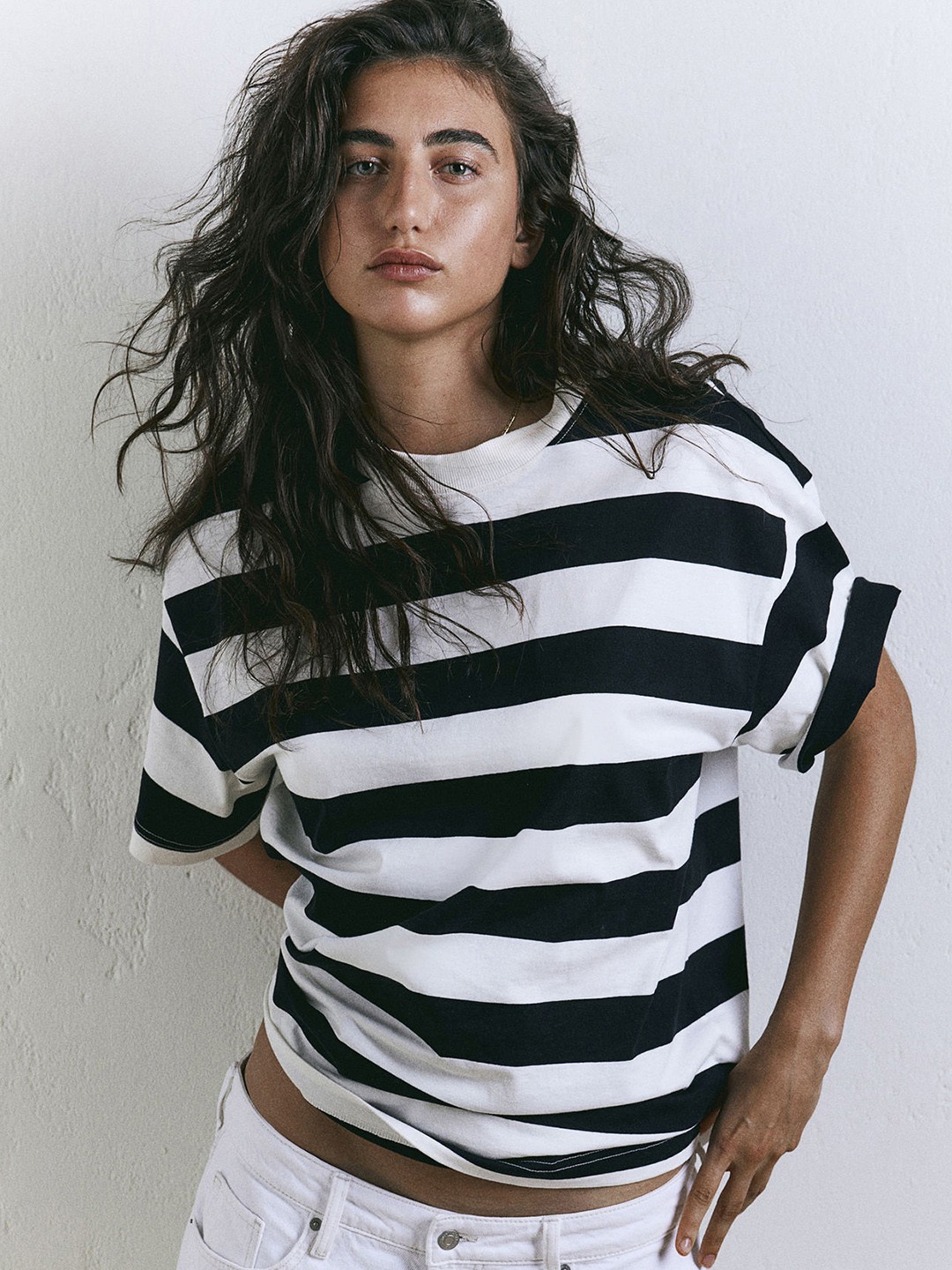 

H&M Pure Cotton Oversized T-shirt, Black