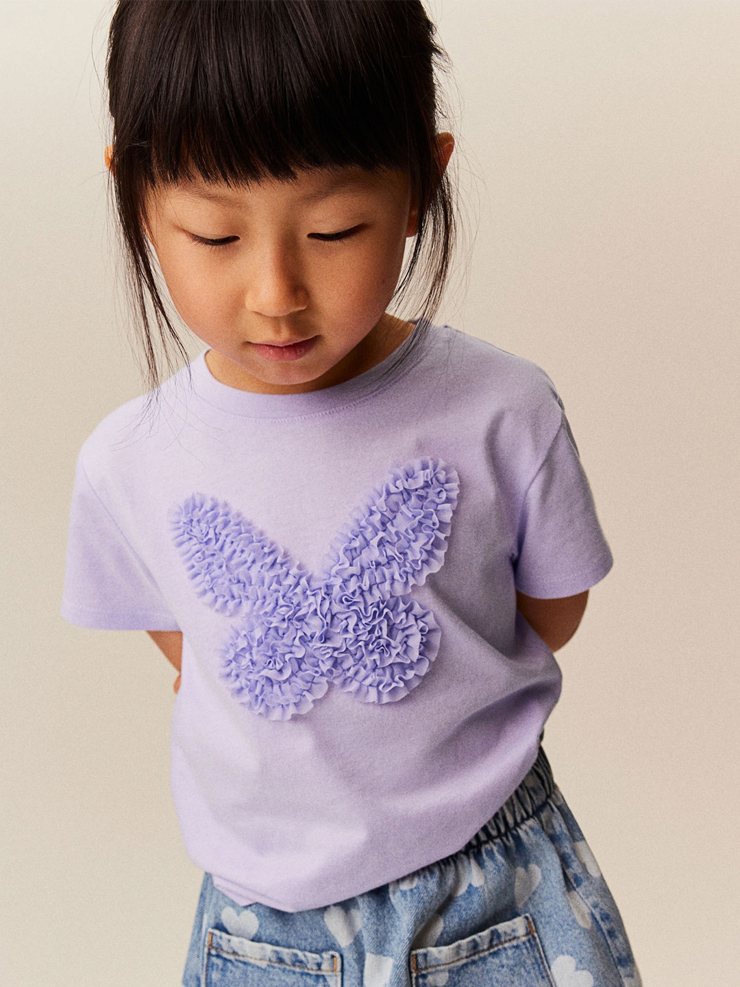 

H&M Girls Pure Cotton Top, Purple
