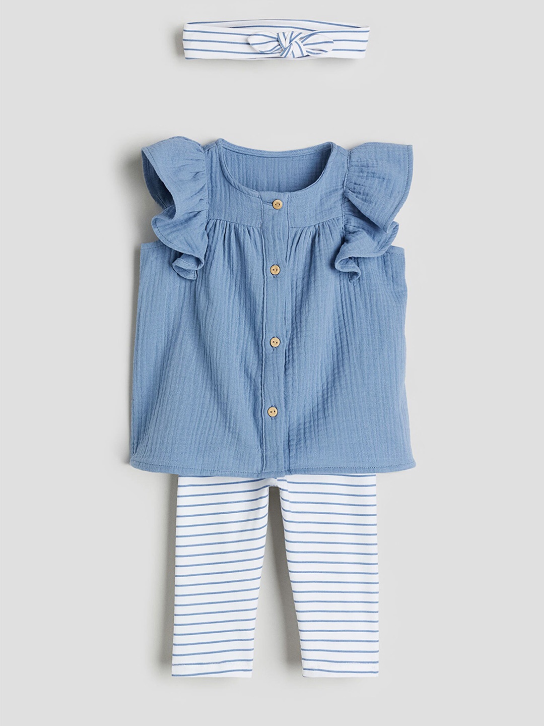 

H&M Girls 3-Piece Cotton Set, Blue