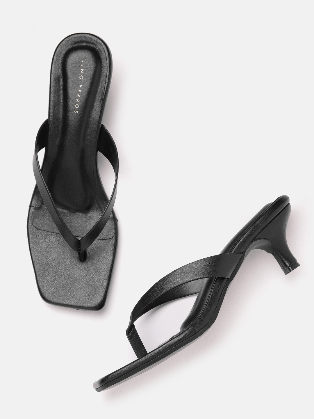 

Lino Perros Open Toe Slim Heels, Black