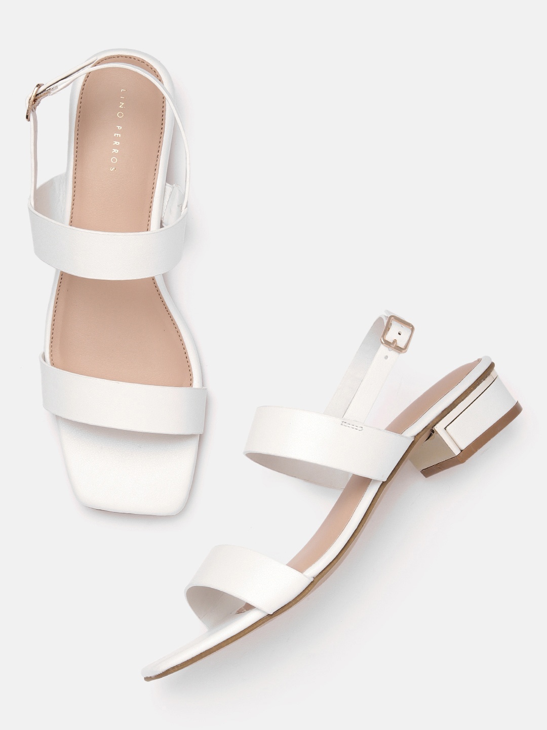 

Lino Perros Open Toe Block Heels, White