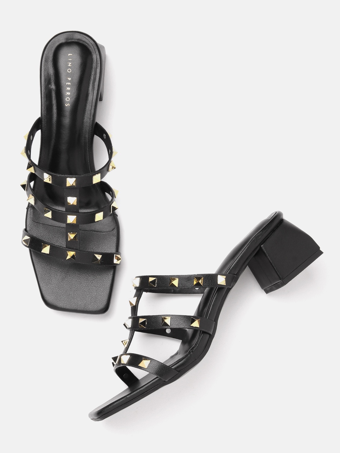 

Lino Perros Studded Block Heel, Black