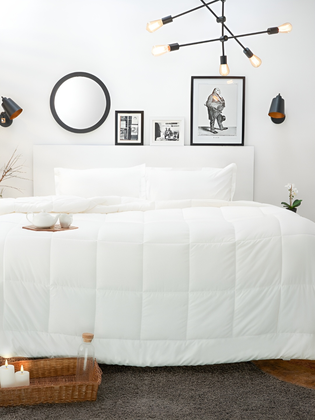 

SPACES Silkysoy White Microfiber AC Room 90 GSM Double Bed Quilt