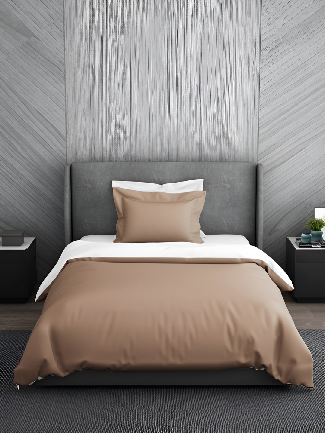 

SPACES Hygro Brown & White Printed Pure Cotton AC Room 300 GSM Single Bed Quilt