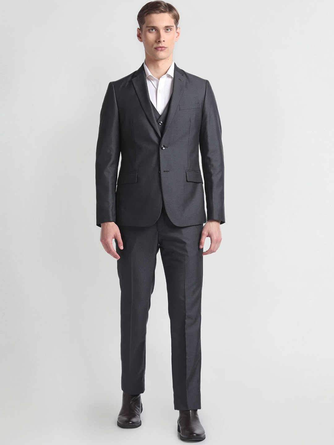 

Arrow Single Breasted Blazer & Waistcoat With Trouser Three Piece Formal Suits, Grey