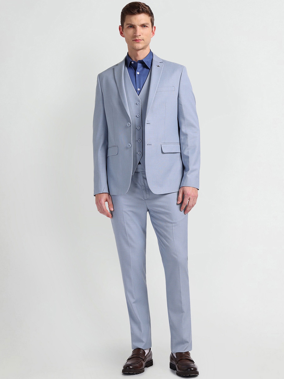 

Arrow Men Solid 3-Pieces Tailored Fit Formal Suit, Blue