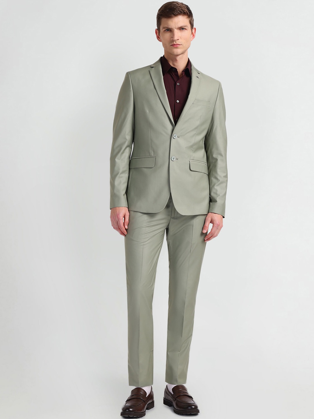 

Arrow Single-Breasted Blazer & Trousers Two Piece Formal Suit, Green