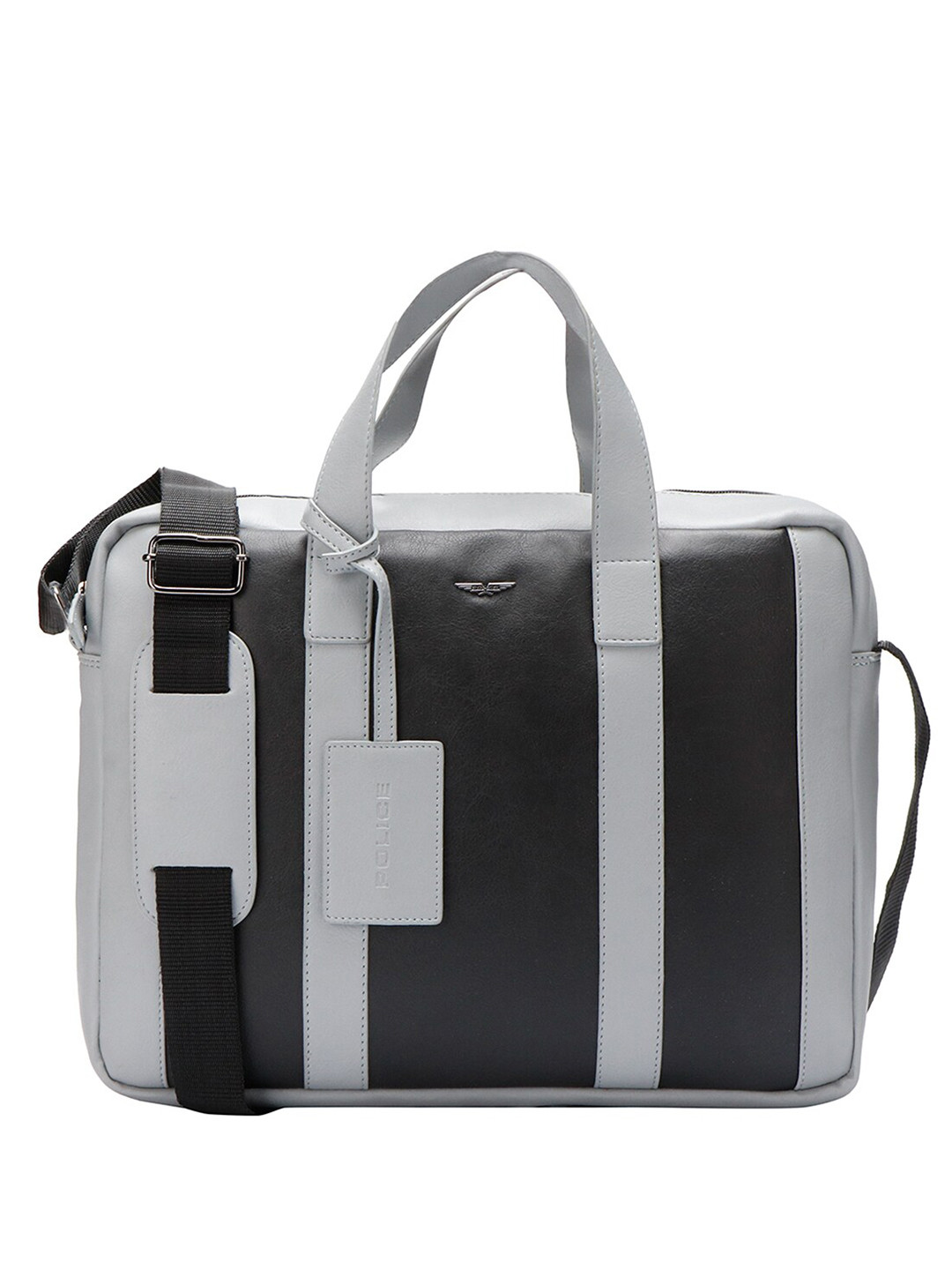 

Police Unisex Leather Messenger Bag, Black