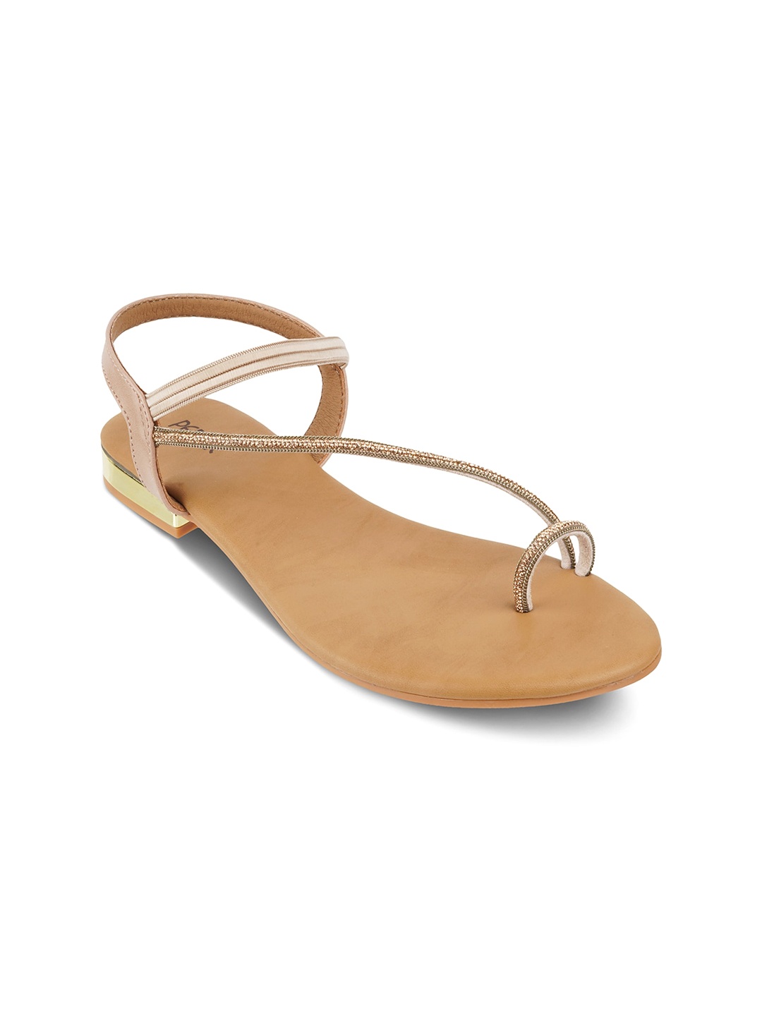 

LEMON & PEPPER Embellished One Toe Flats, Rose gold