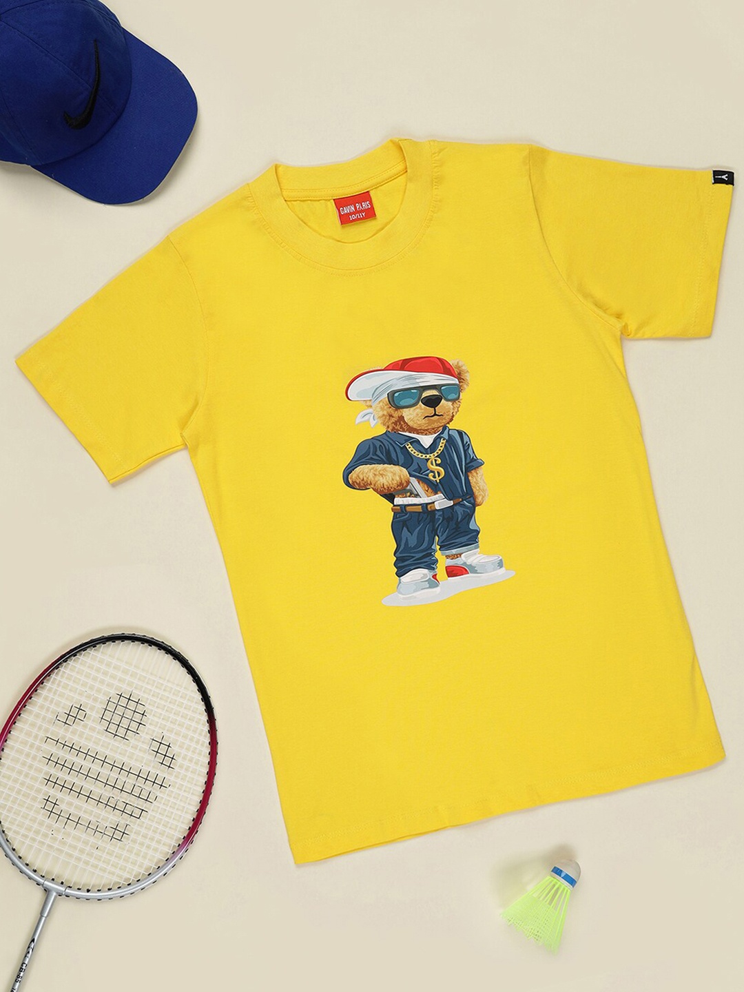 

Gavin Paris Boys Graphic Printed Pure Cotton Bio Finish T-shirt, Gold