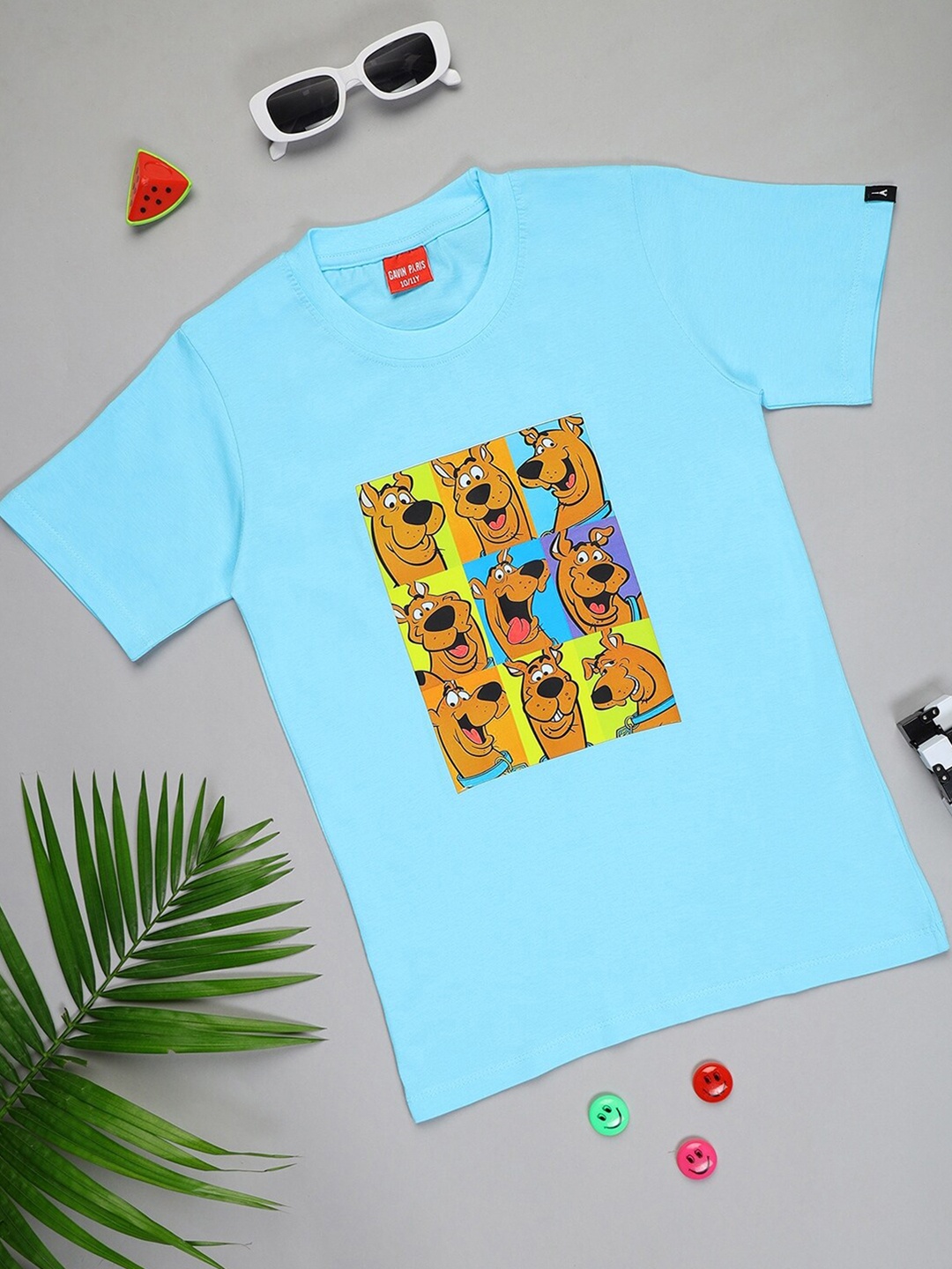 

Gavin Paris Boys Scooby-Doo Printed Round Neck Pure Cotton Bio Finish T-shirt, Blue