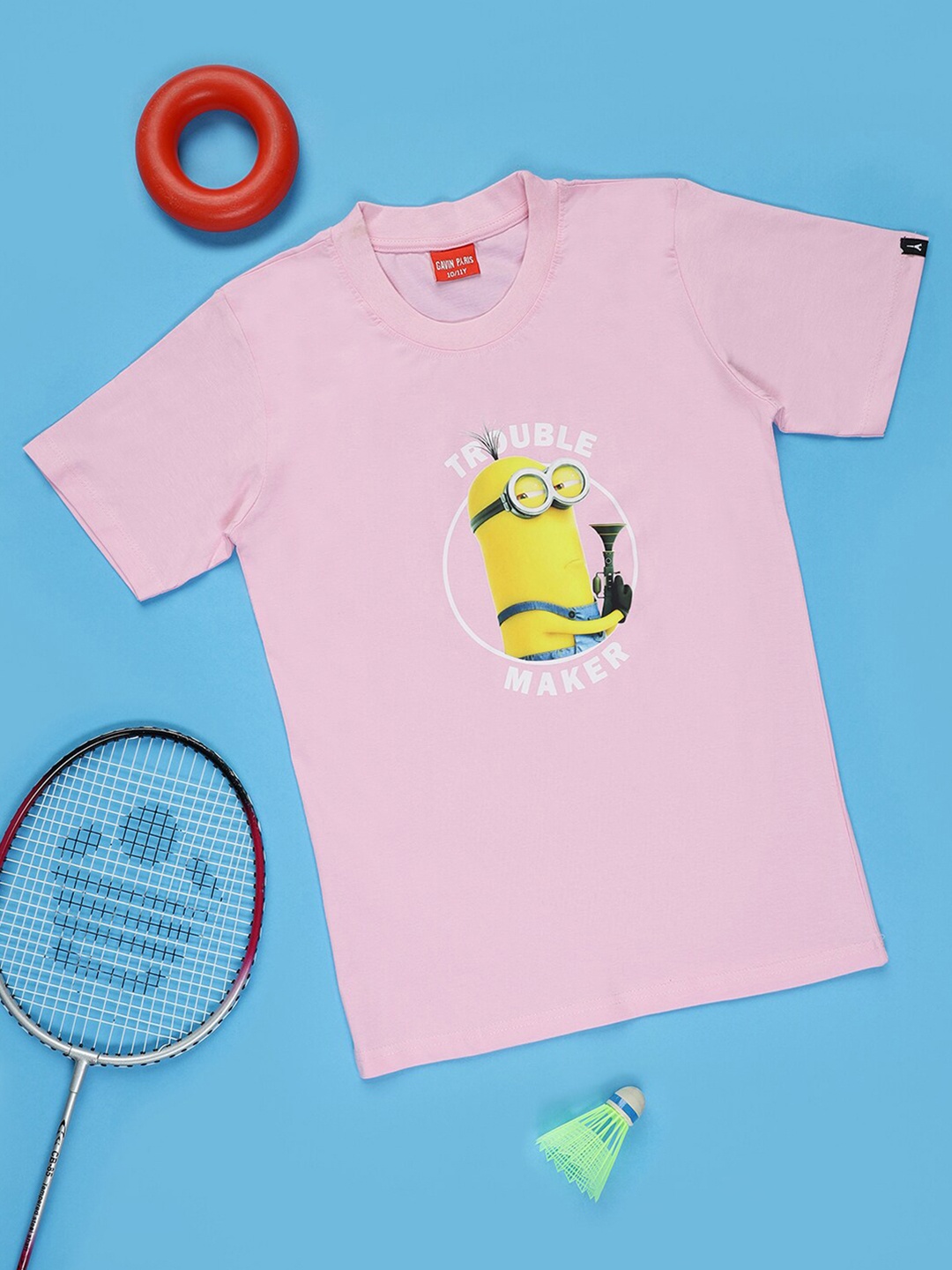 

Gavin Paris Boys Minions Printed Pure Cotton Bio Finish T-shirt, Pink