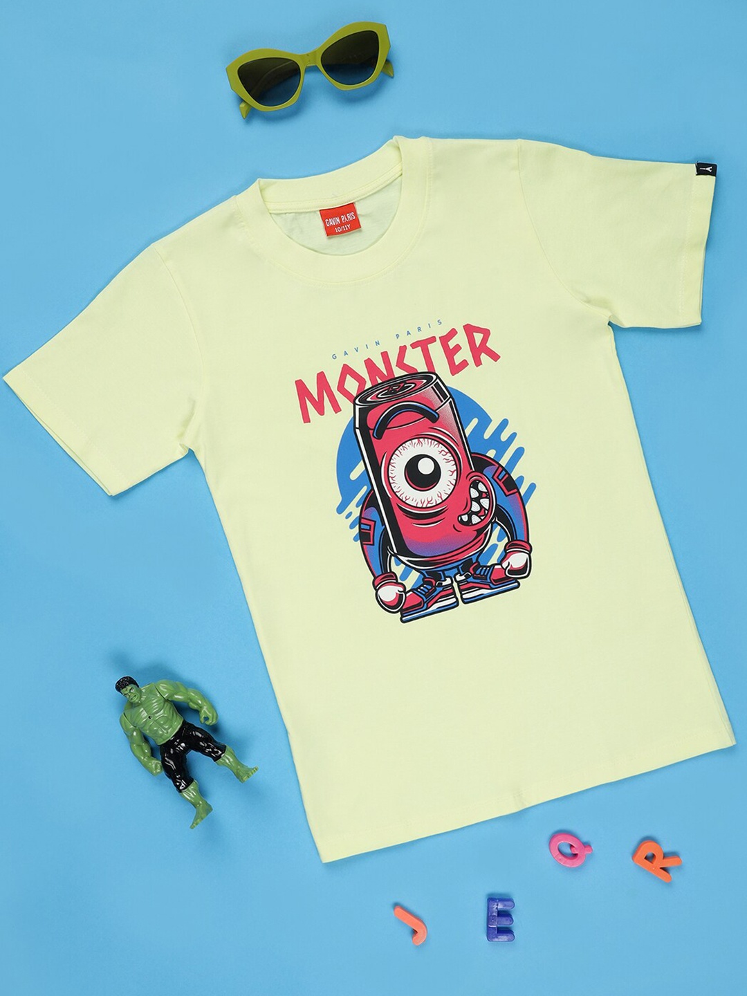 

Gavin Paris Boys Graphic Printed Pure Cotton T-shirt, Yellow