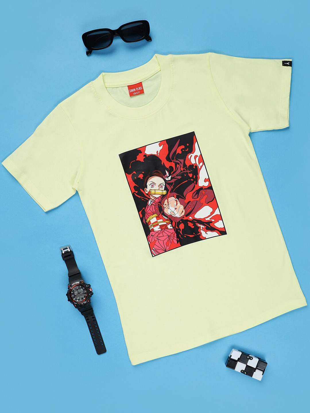 

Gavin Paris Boys Graphic Printed Pure Cotton T-shirt, Yellow