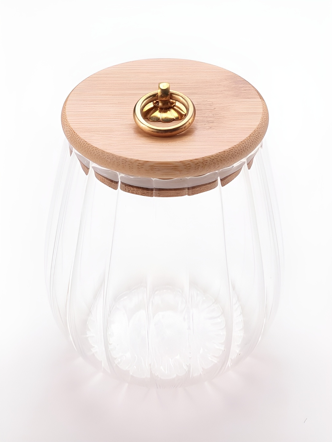 

Kuber Industries Transparent & Beige Air Tight Bamboo Lid Food Container 680 ml