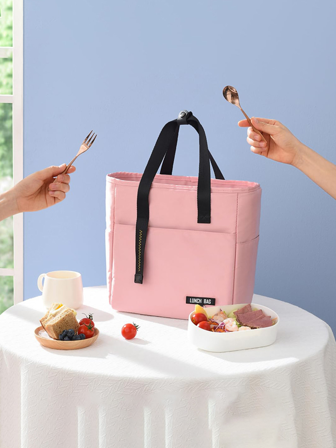 

Kuber Industries Insulated Lunch bags, Pink