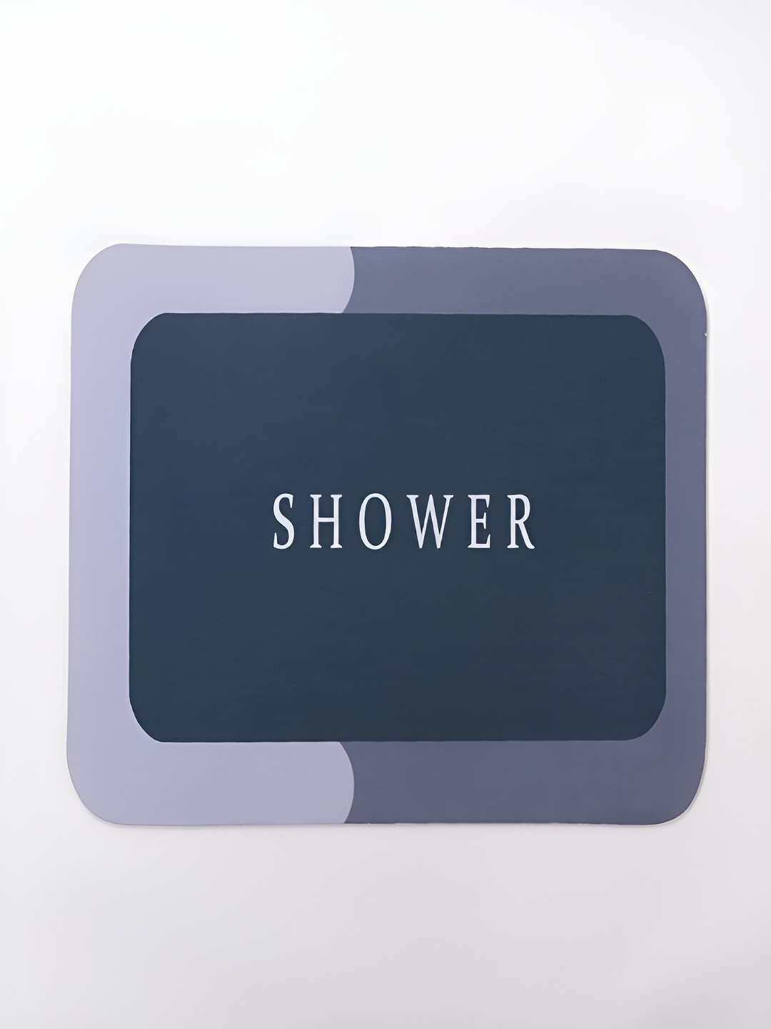 

Kuber Industries Grey & White Typography Printed Shower Mat
