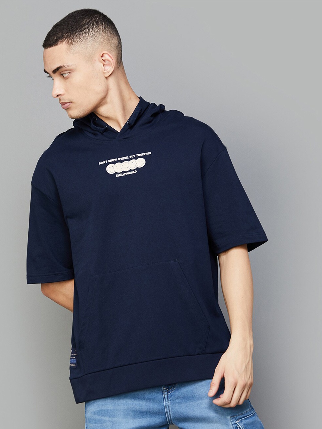 

SmileyWorld Oversized Cotton T-shirt, Blue