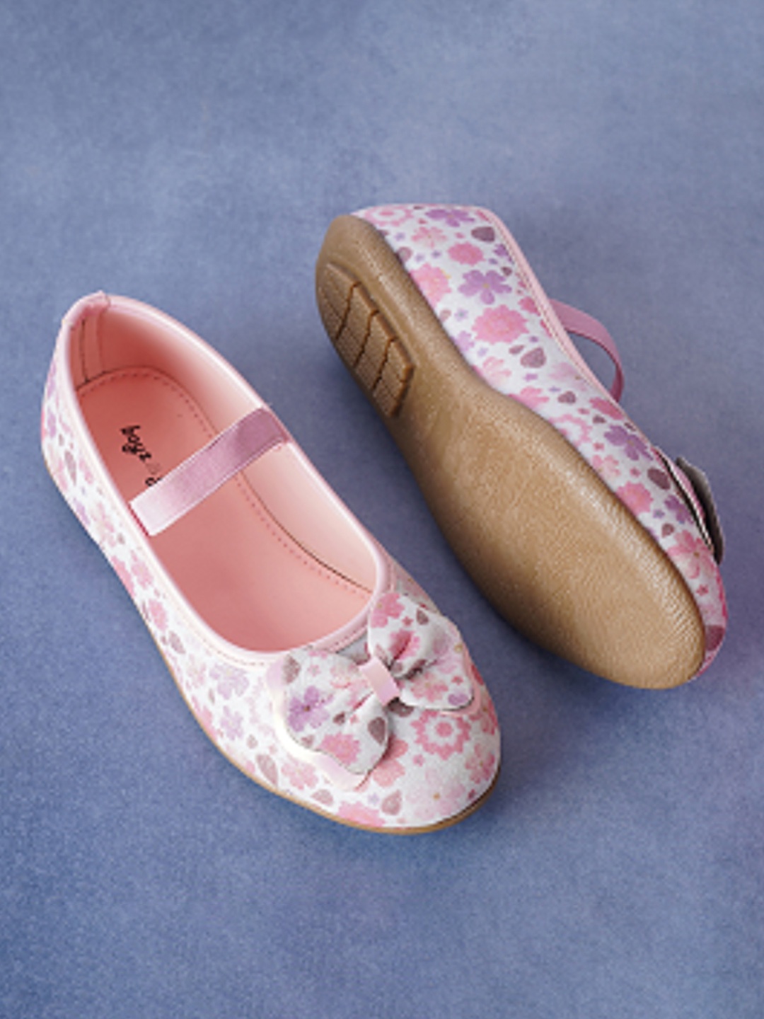 

BOYZ N GALZ Girls Printed Bow Detailed Ballerinas, Pink