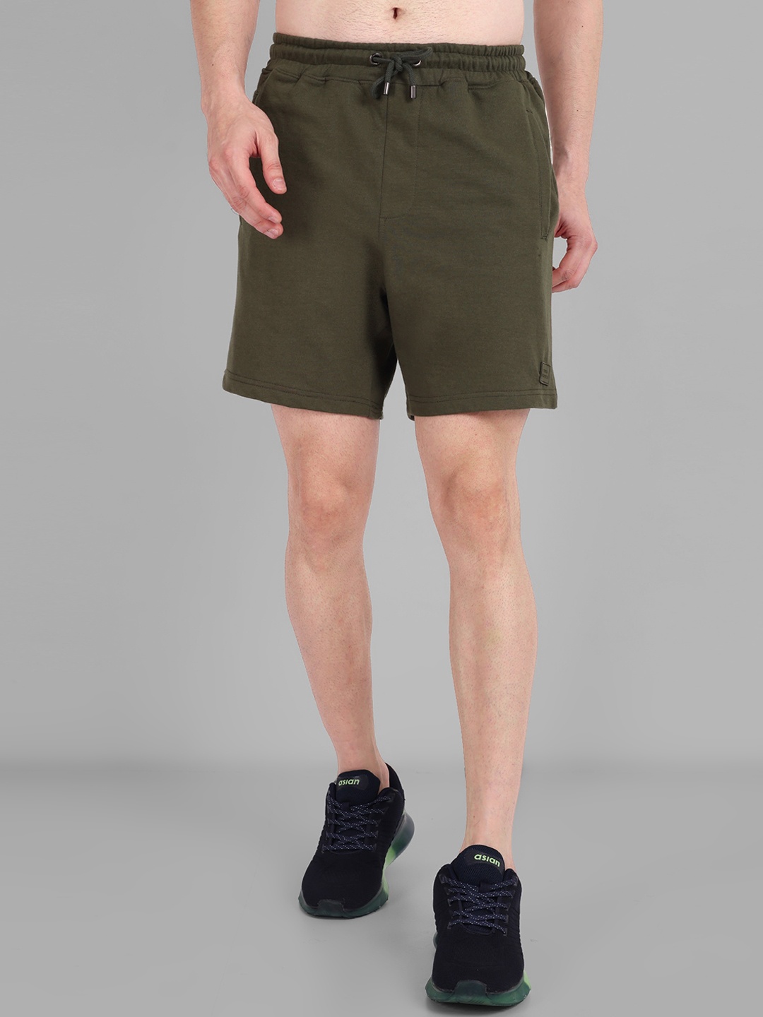 

TOMHIDDLE Men Mid Rise Durability Sports Shorts, Green