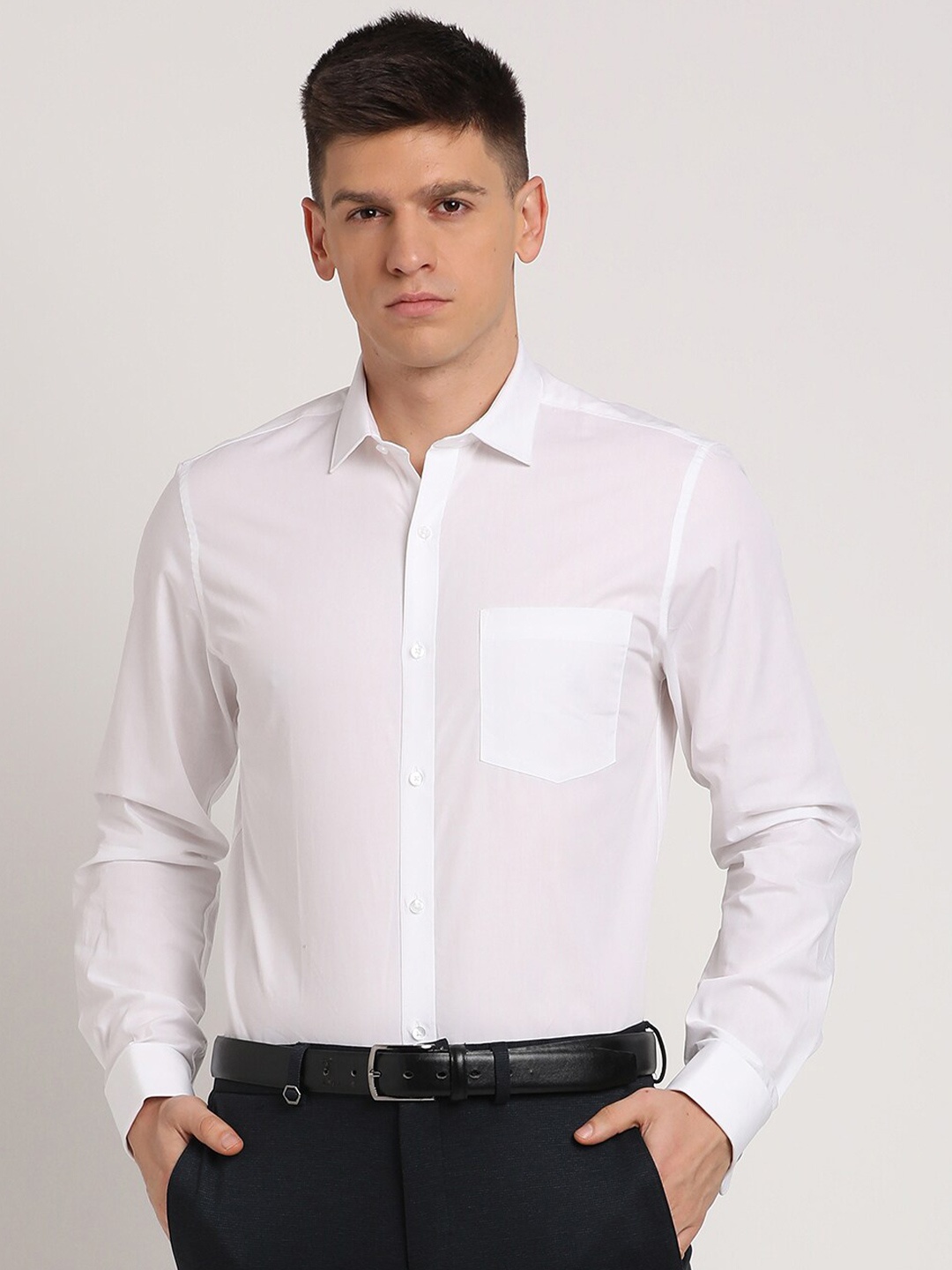 

Turtle Classic Slim Fit Pure Cotton Formal Shirt, White