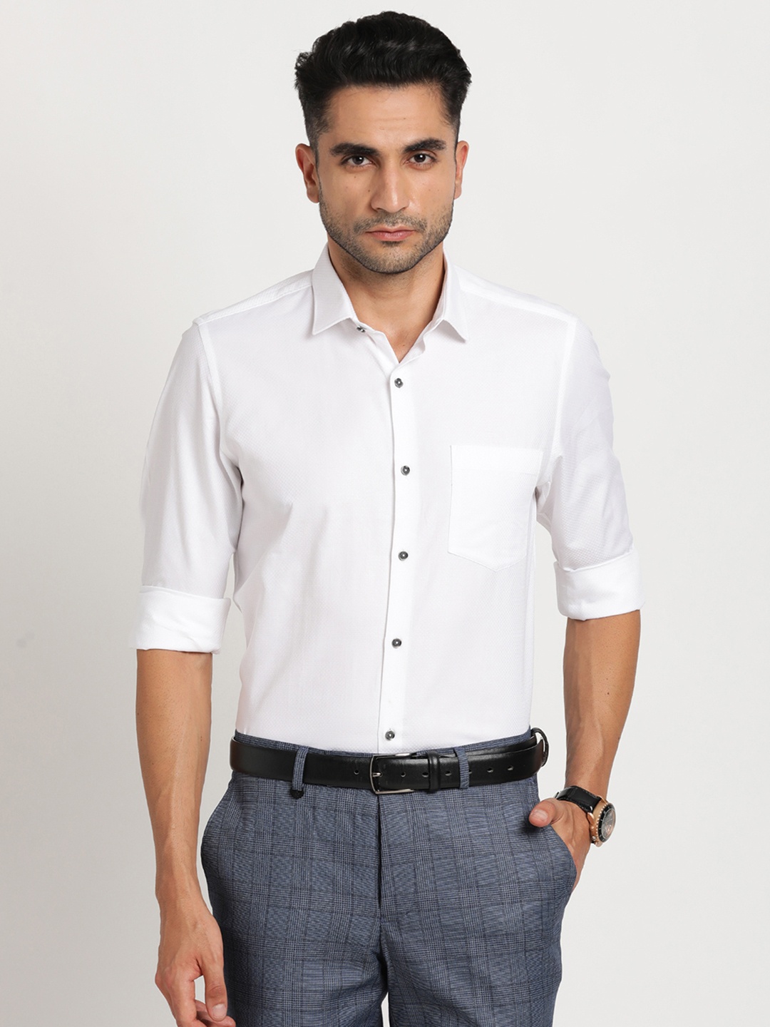 

Turtle Classic Slim Fit Pure Cotton Formal Shirt, White