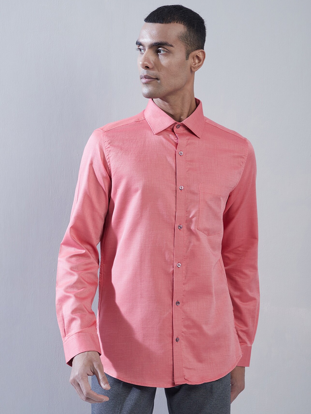 

Turtle Classic Slim Fit Pure Cotton Formal Shirt, Pink