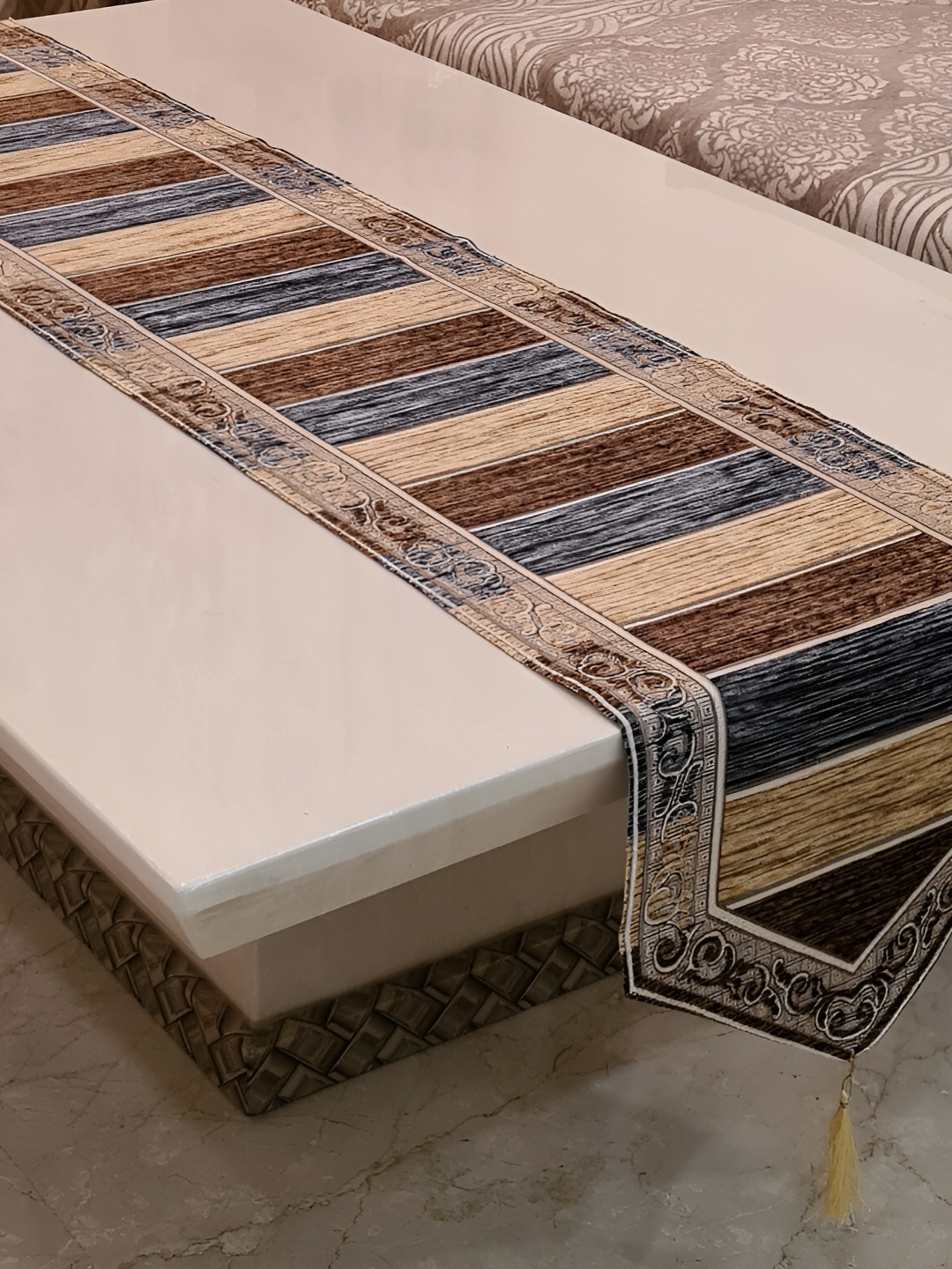 

GROKI Red & Blue Striped Pure Cotton Table Runner