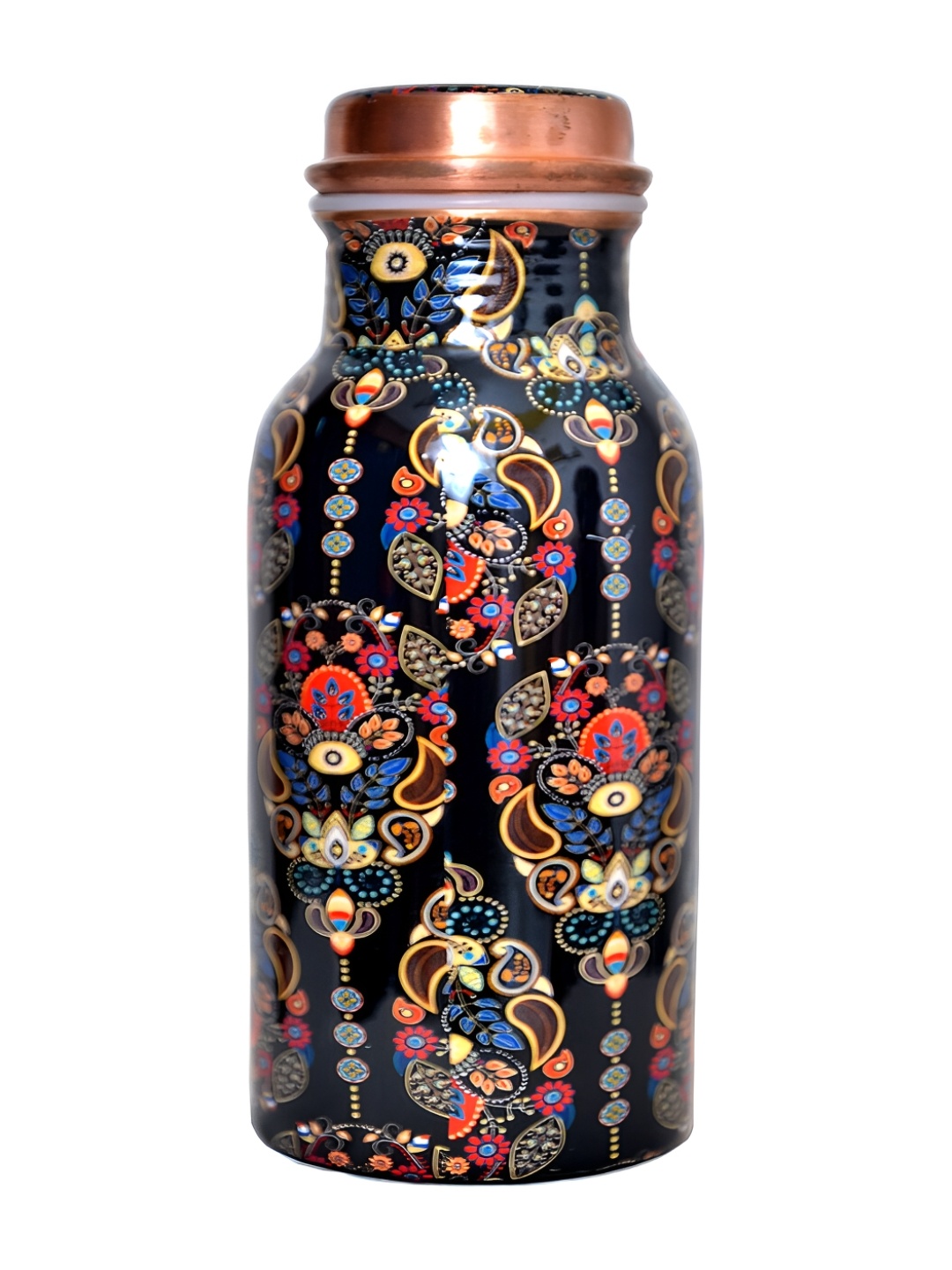 

IMAGO Black & Red Floral Printed Copper Water Bottle 500 ml
