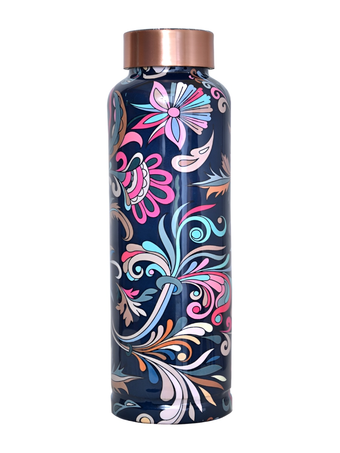 

IMAGO Black & Pink Floral Printed Copper Water Bottle 1L
