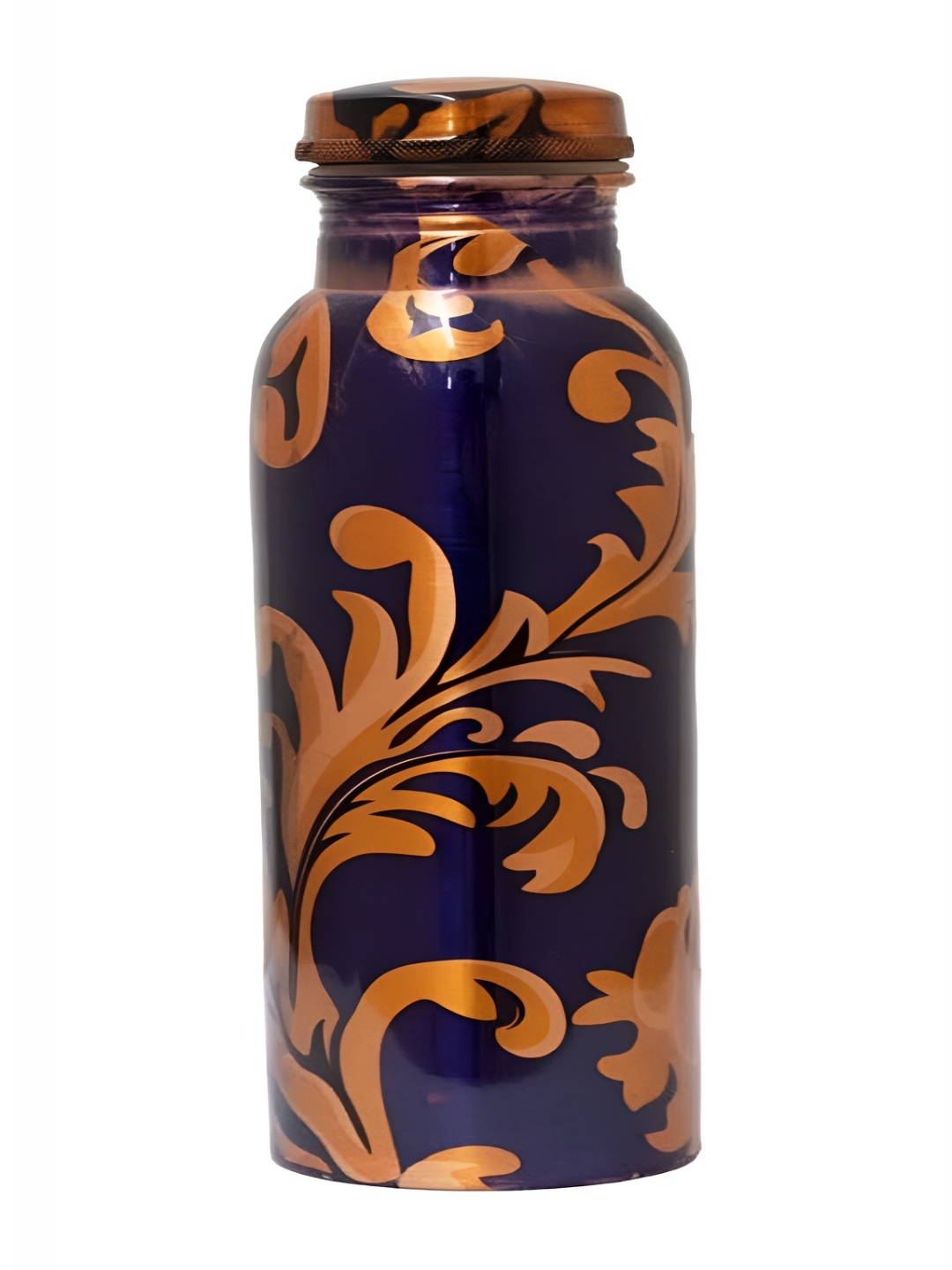 

IMAGO Navy Blue Floral Printed Copper Water Bottle 1L