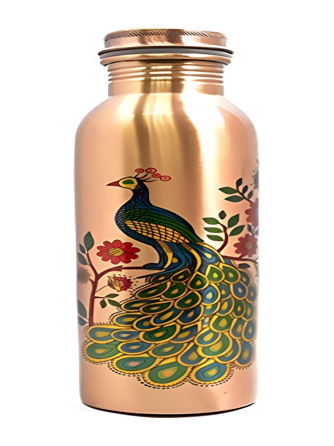 

IMAGO Copper-Toned & Green Abstract Printed Copper Water Bottle 1L