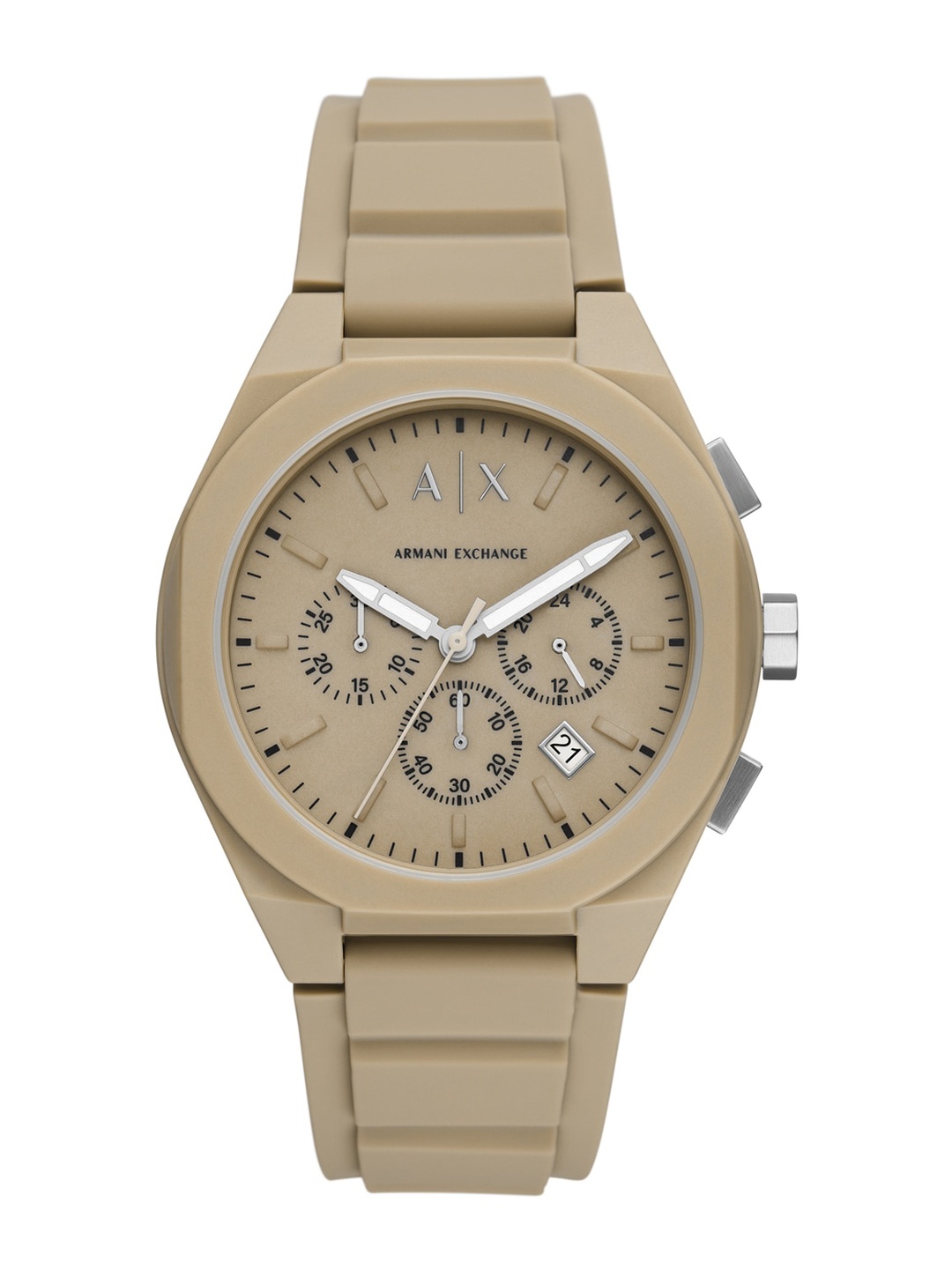 

Armani Exchange Men Textured Dial & Silicon Straps Analogue Watch AX4162, Brown