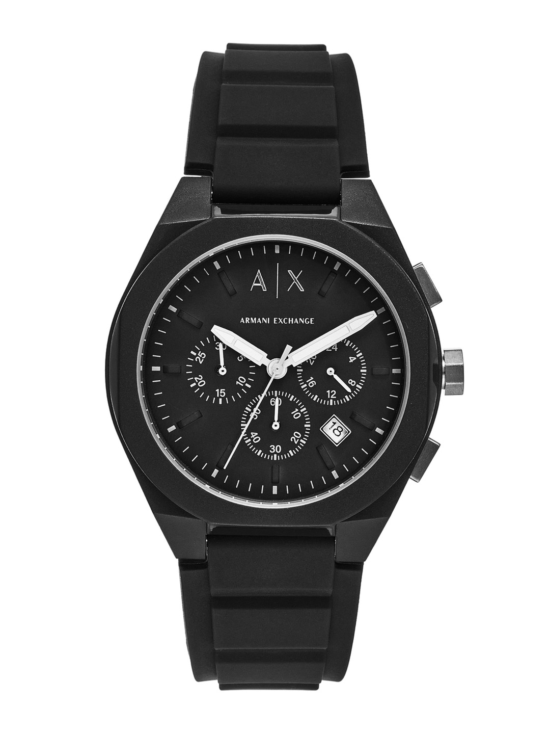 

Armani Exchange Men Textured Dial & Silicon Straps Analogue Watch AX4161, Black