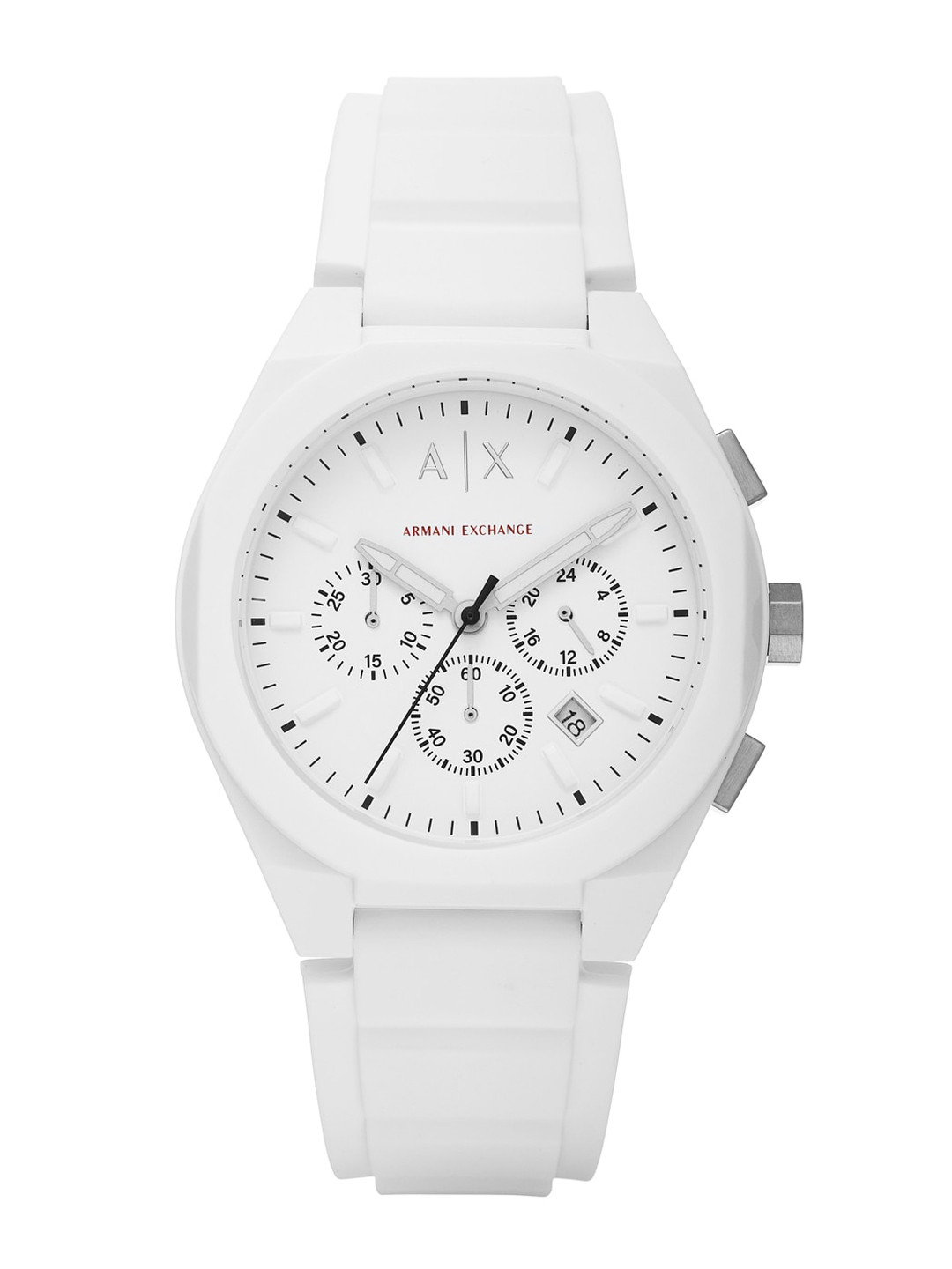 

Armani Exchange Men Textured Dial & Silicon Straps Analogue Watch AX4160, White