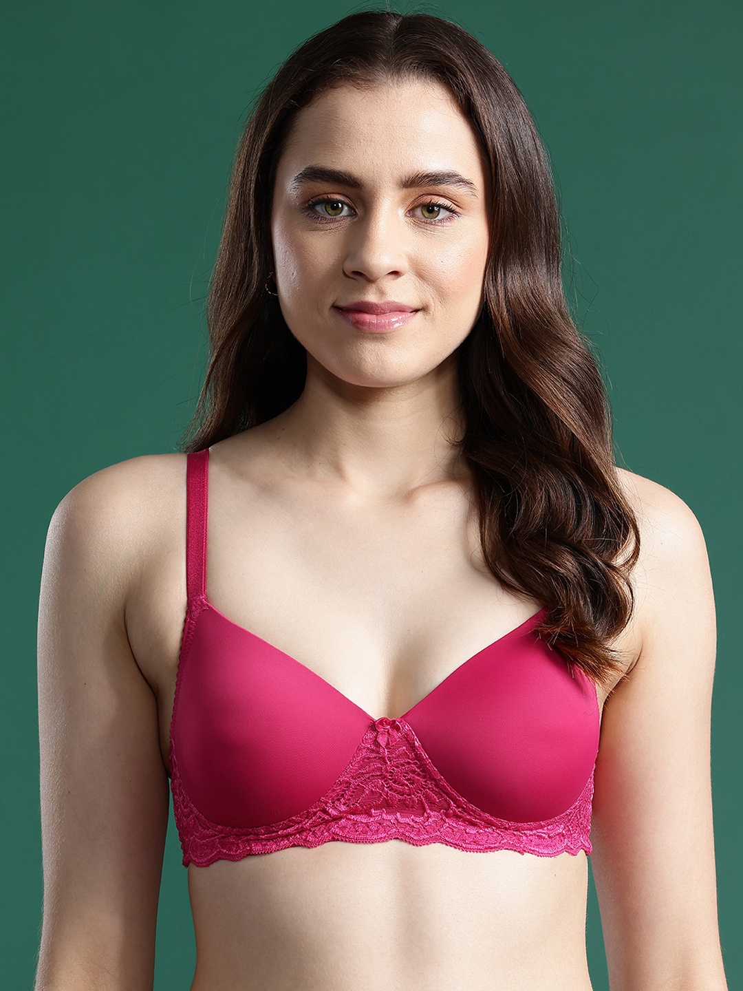 

DressBerry Full Coverage Lightly Padded Bra DB-BRA-4052-1, Magenta