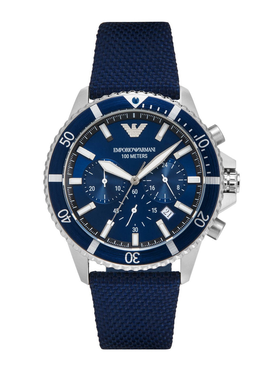 

Emporio Armani Men Textured Dial & Stainless Steel Straps Analogue Watch AR11588, Blue