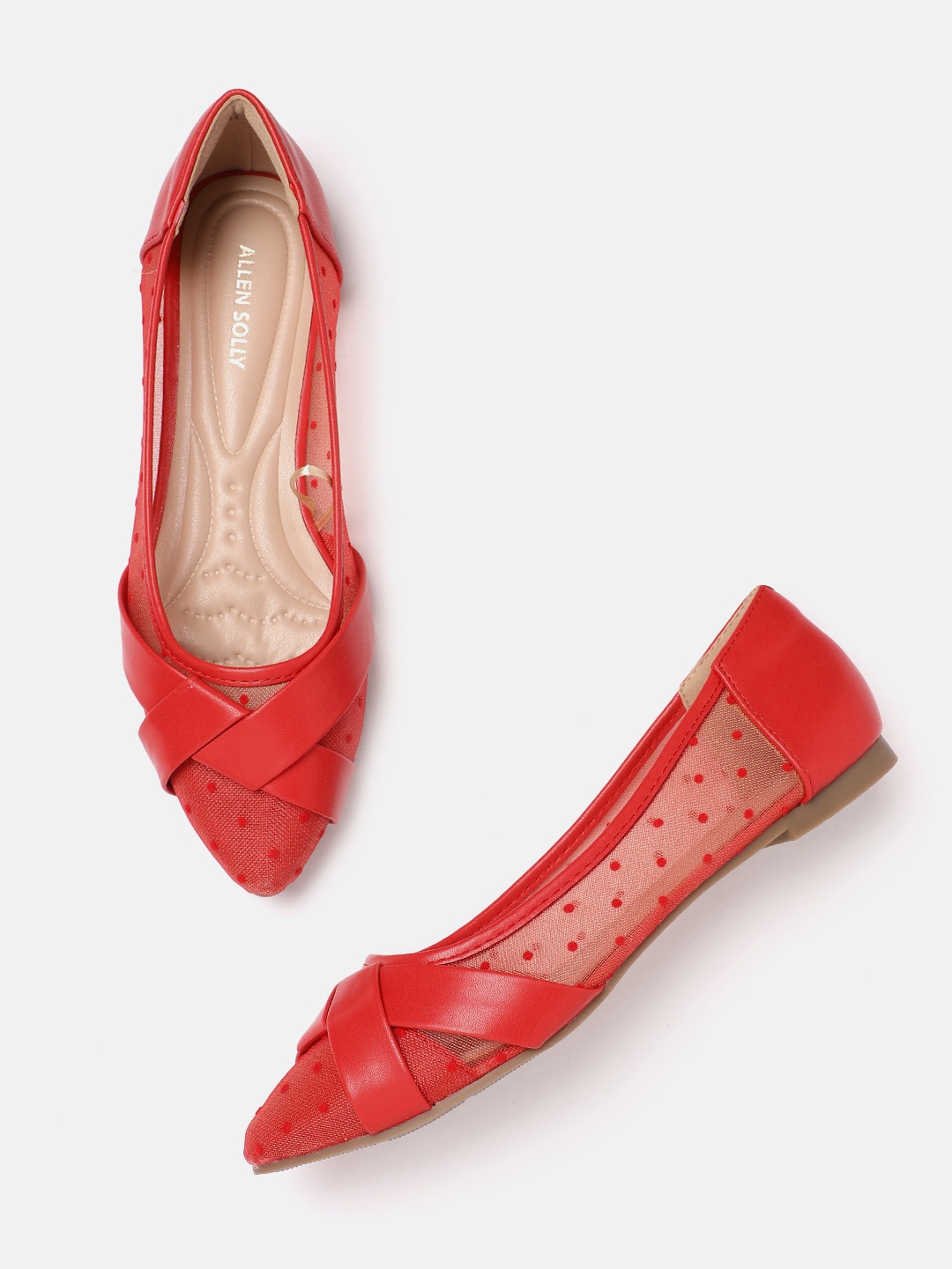 

Allen Solly Women Textured Ballerinas With Knot Detail, Red