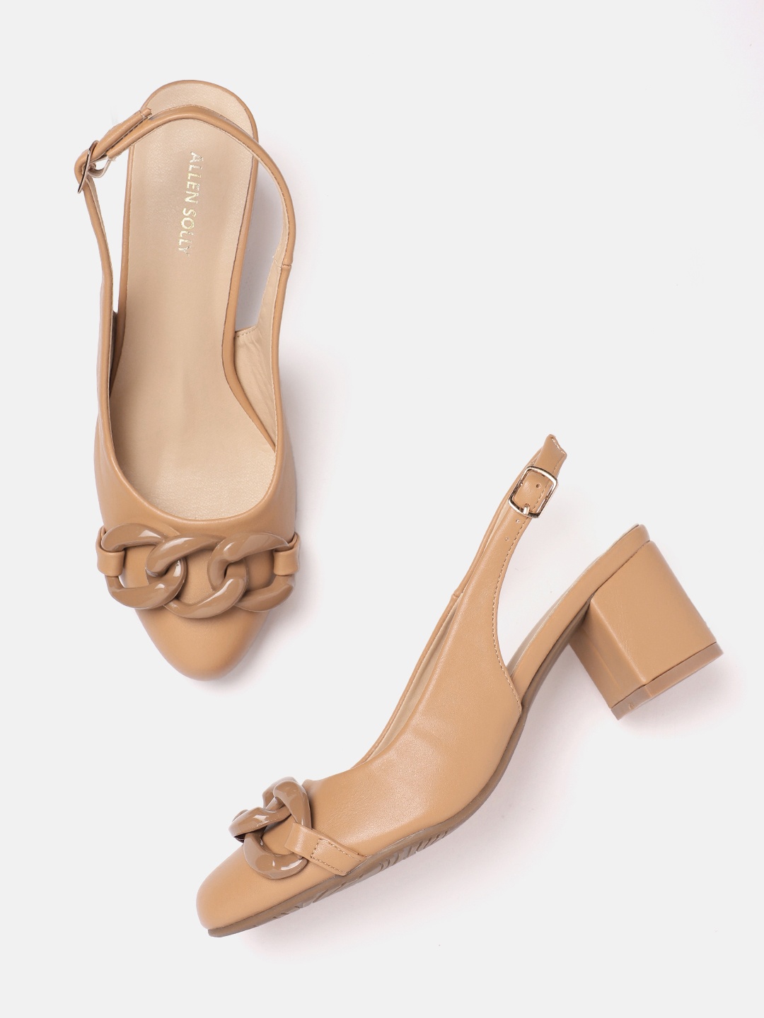

Allen Solly Women Solid Block Heeled Mules, Brown