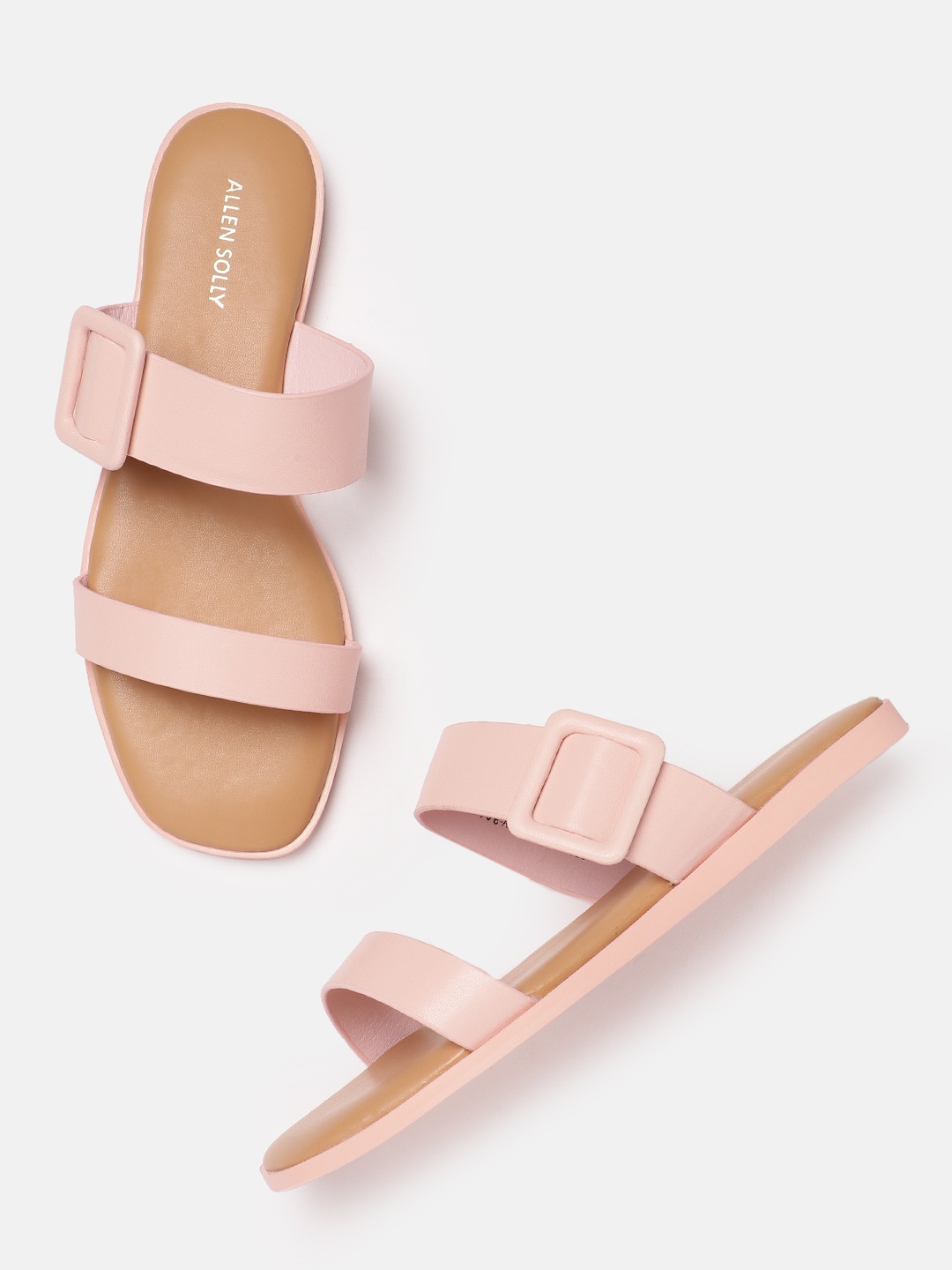 

Allen Solly Women Open Toe Flats with Buckles, Pink